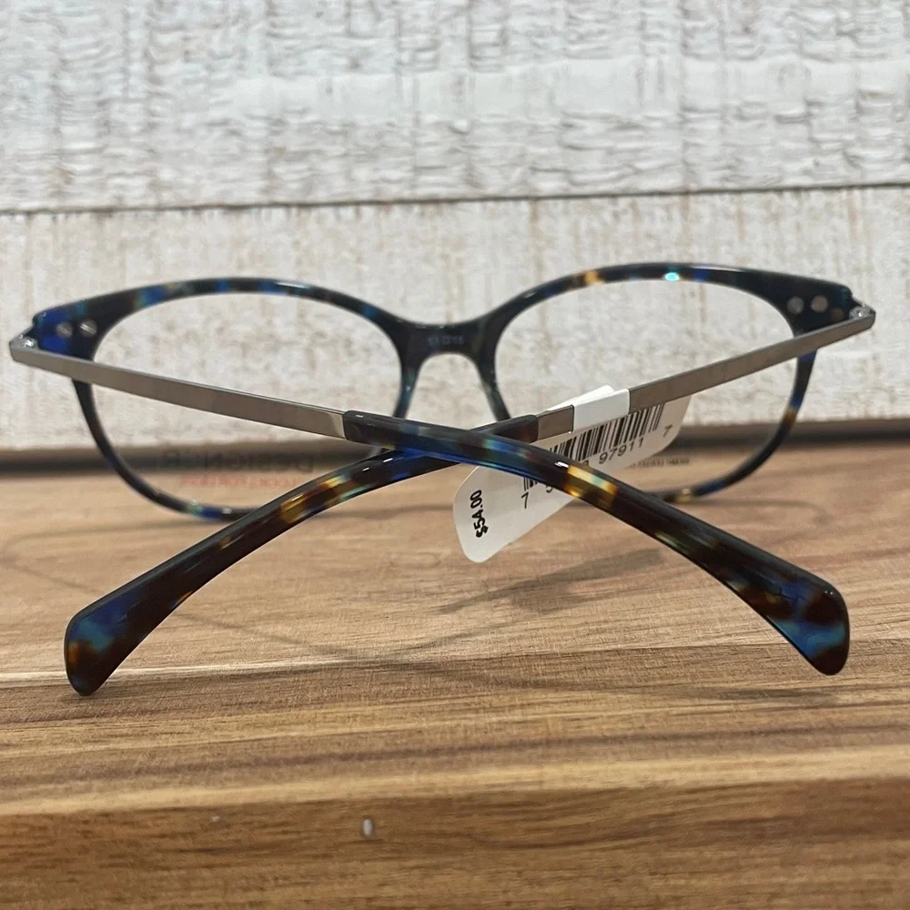 Designer Look WT VIC Pippa Blue Tortoise Square Semi Cat FRAMES 51-15-135 (NWT)